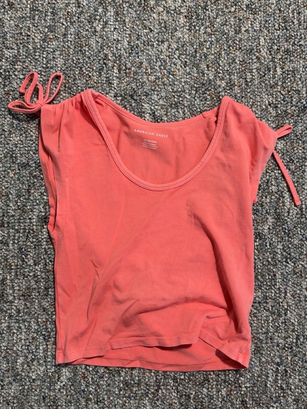 American Eagle Outfitters Coral Tie-Shoulder Cropped Tank